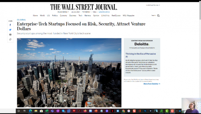Picture of the first frame from a video recording of comments made by Ira Michael Blonder, CEO and Founder of IMB Enterprises, Inc. on a story written by Jared Council for The Wall Street Journal